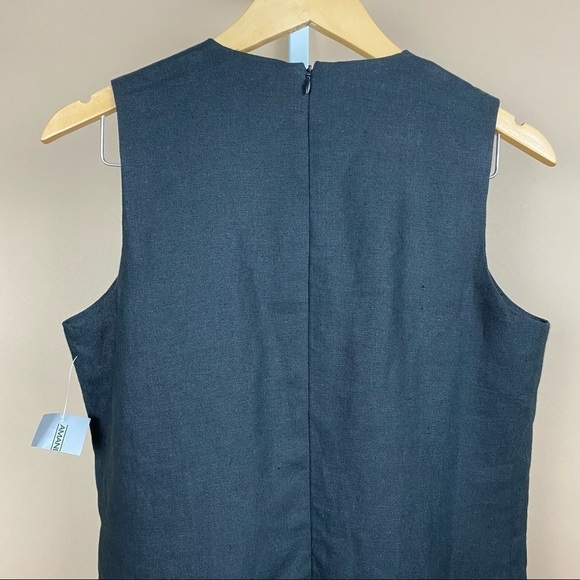 NEW Amanda Smith 100% Linen Black Shift Dress Size 8 Petite Career Modern - Picture 4 of 9